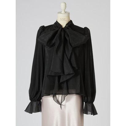 プリーツスリーブバリエボウタイブラウス （OWHT）｜詳細画像