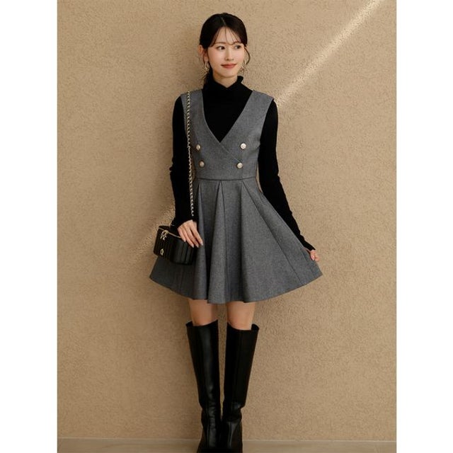 ダブルブレステッドジャンスカワンピース （GRY）
