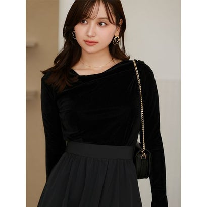 スナイデル SNIDEL ベロアドッキングワンピース （BLK）｜詳細画像