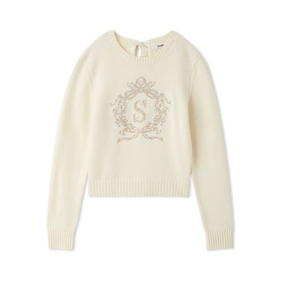 エンブレムエンブロイダリーニットプルオーバー （OWHT）｜詳細画像