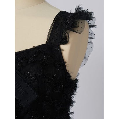 【SNIDEL/Juicy Couture】フェザーチュールワンピース （BLK）｜詳細画像
