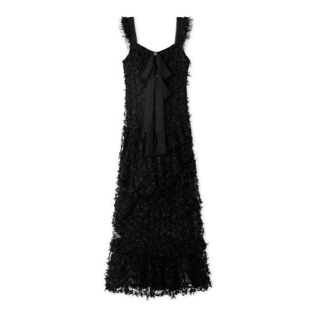 【SNIDEL/Juicy Couture】フェザーチュールワンピース （BLK）