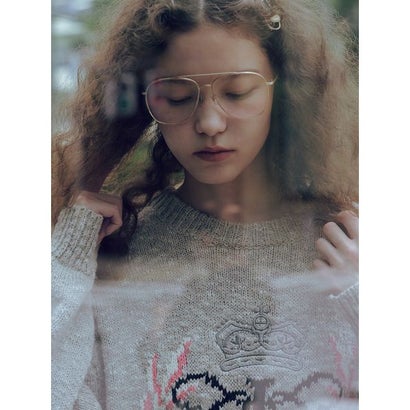 【SNIDEL/Juicy Couture】ジャガードチュールリボンニットワンピース （OWHT）｜詳細画像