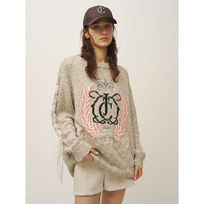 【SNIDEL/Juicy Couture】ジャガードチュールリボンニットワンピース （OWHT）｜詳細画像