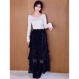 【SNIDEL/Juicy Couture】フェザーチュールスカート （BLK）