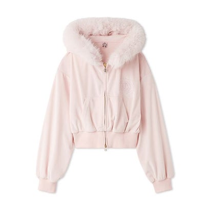 【SNIDEL/Juicy Couture】ベロアファーフーディー （PNK）｜詳細画像