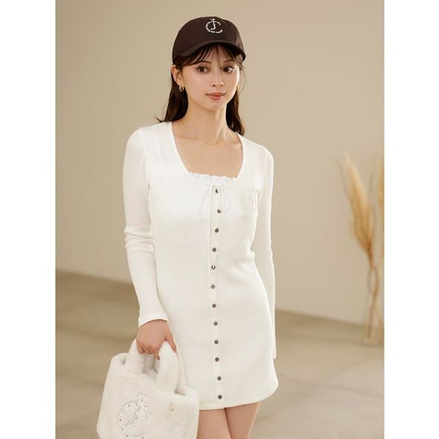 【SNIDEL/Juicy Couture】サーマルレイヤードワンピース （OWHT）
