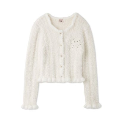 【SNIDEL/Juicy Couture】フェザーケーブルカーディガン （LBLU）｜詳細画像