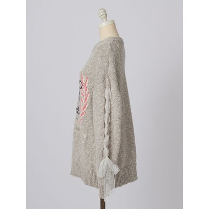 スナイデル SNIDEL 【SNIDEL/Juicy Couture】ジャガードチュールリボンニットワンピース （OWHT）｜詳細画像