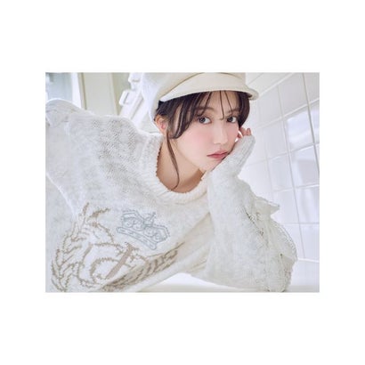スナイデル SNIDEL 【SNIDEL/Juicy Couture】ジャガードチュールリボンニットワンピース （OWHT）｜詳細画像