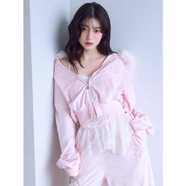 【SNIDEL/Juicy Couture】ベロアファーフーディー （PNK）