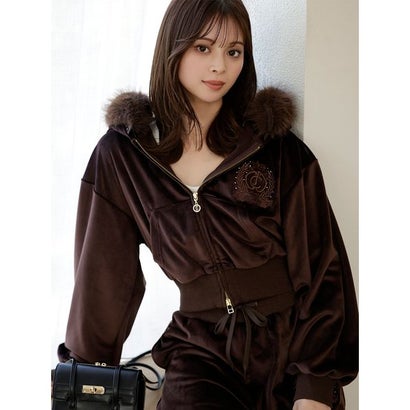 【SNIDEL/Juicy Couture】ベロアファーフーディー （BRW）｜詳細画像