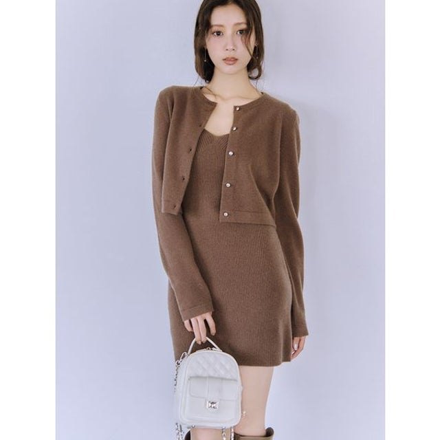 【HIGH QUALITY】メリノウールカーデセットワンピース （MOC）