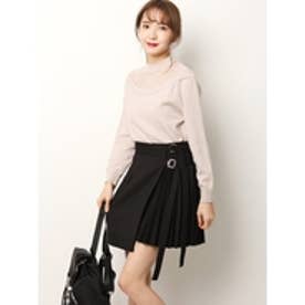 SNIDEL プリーツラップスカショーパン ブラック -ファッション通販