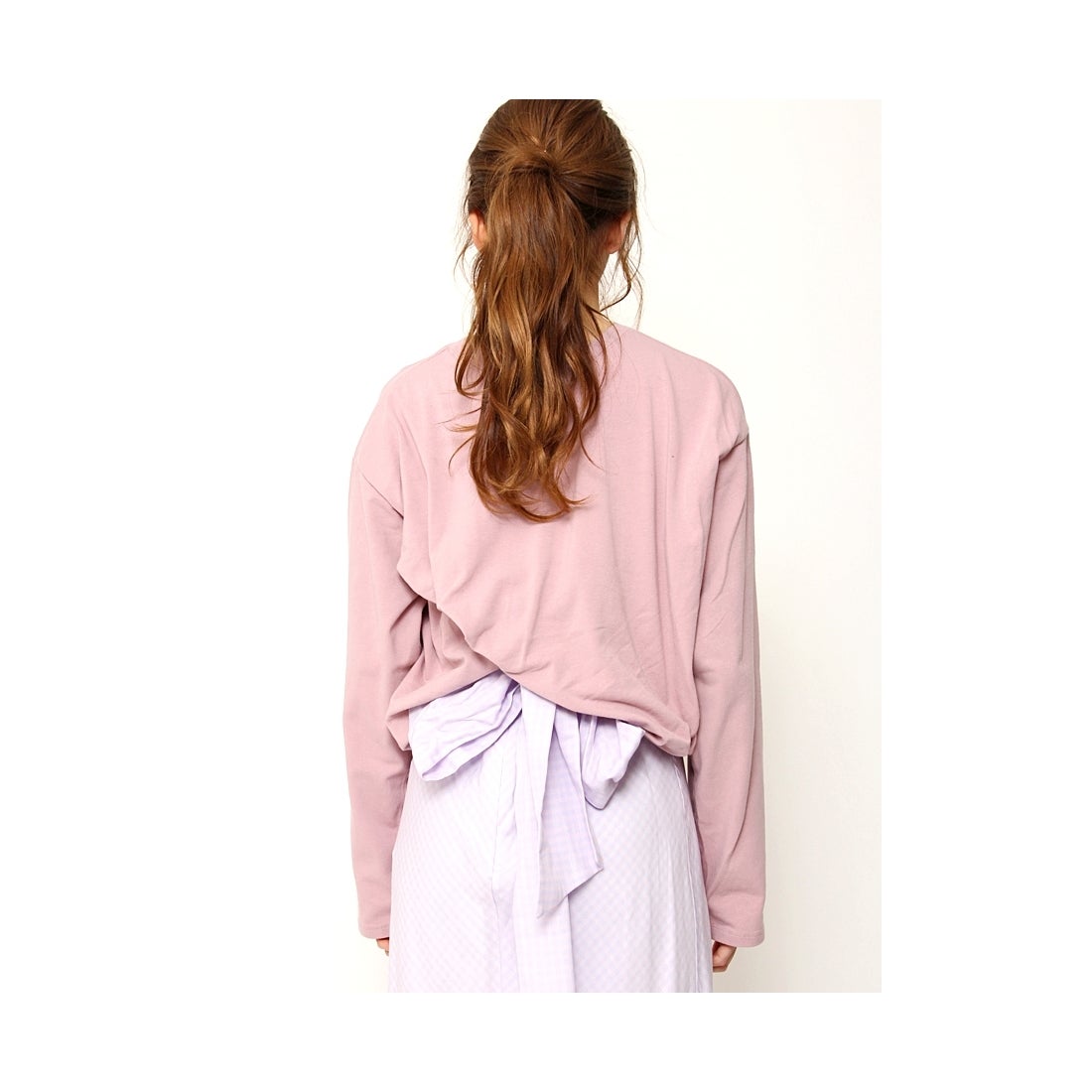 SNIDEL クロップドデザインカットプルオーバー ピンク -ファッション