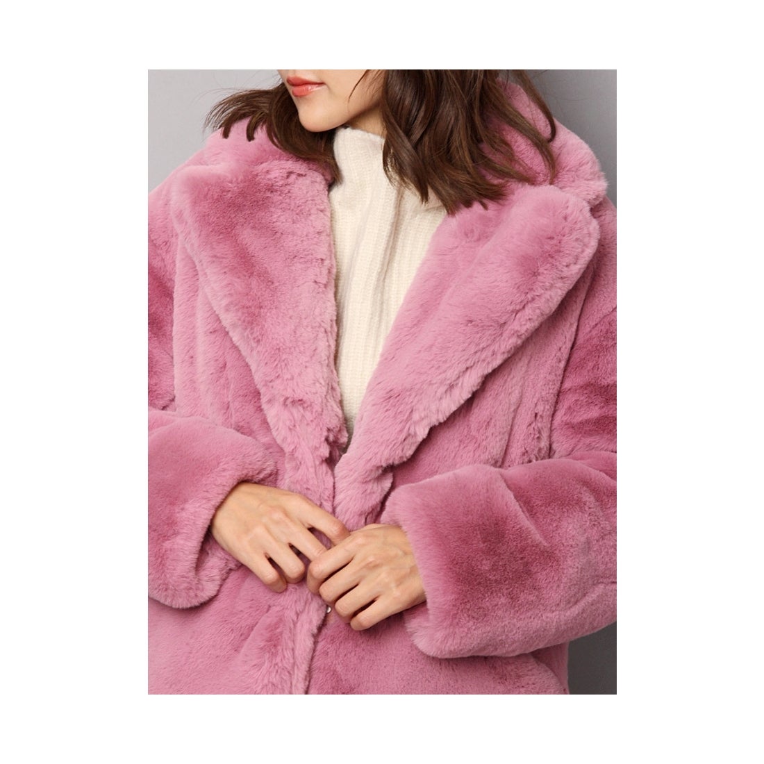 SNIDEL ボリュームフエコァーコート ピンク  ファッション通販 FASHION