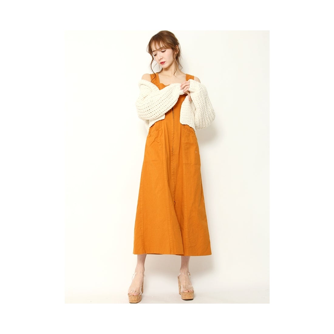 SNIDEL ジャンスカ オレンジ -ファッション通販 FASHION WALKER