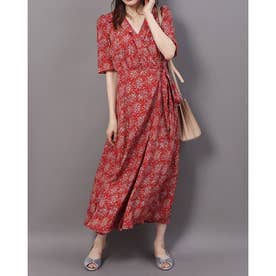 スナイデル SNIDEL カシュクールプリントワンピース （レッド 