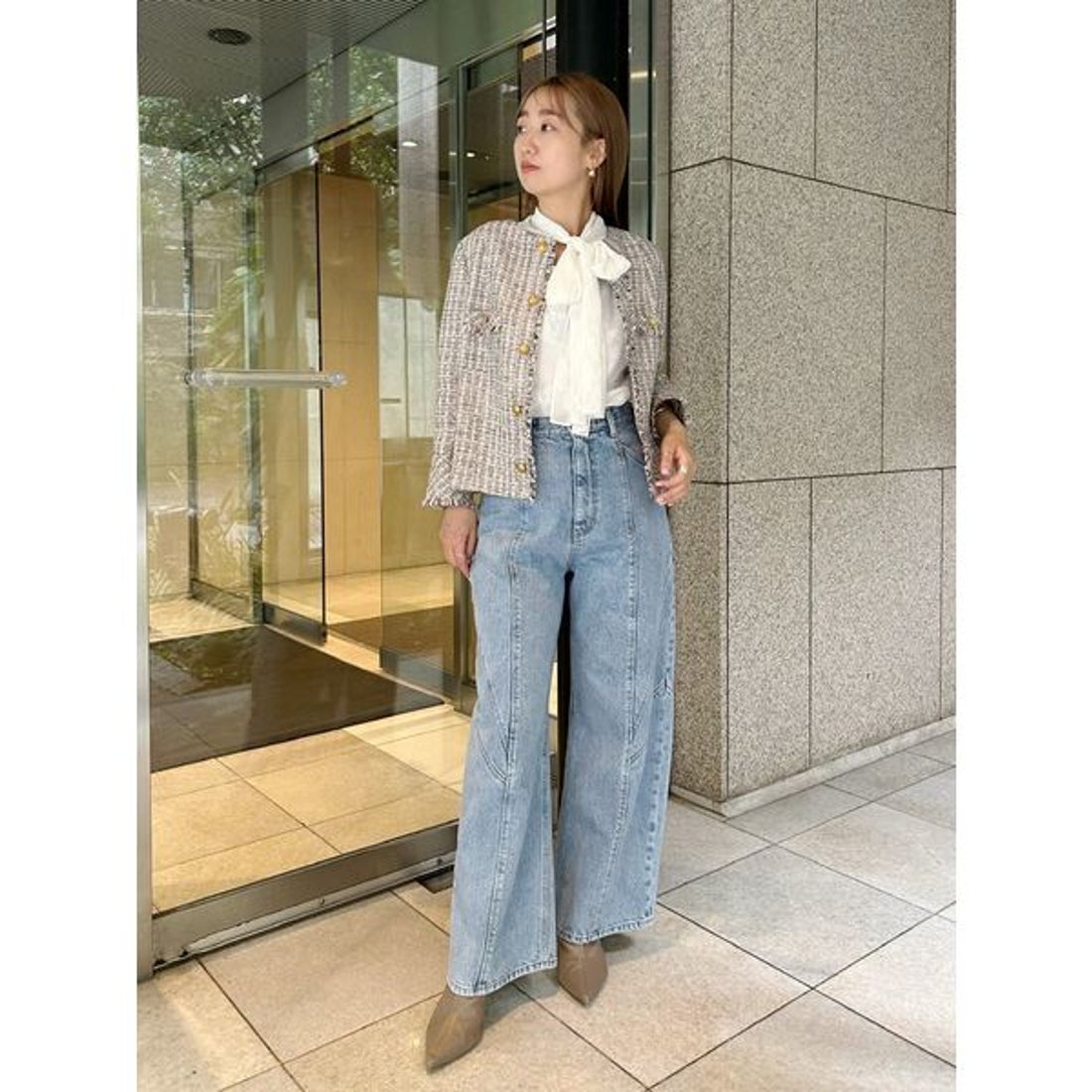 スナイデル SNIDEL コクーンディティールデニムパンツ （BLK 