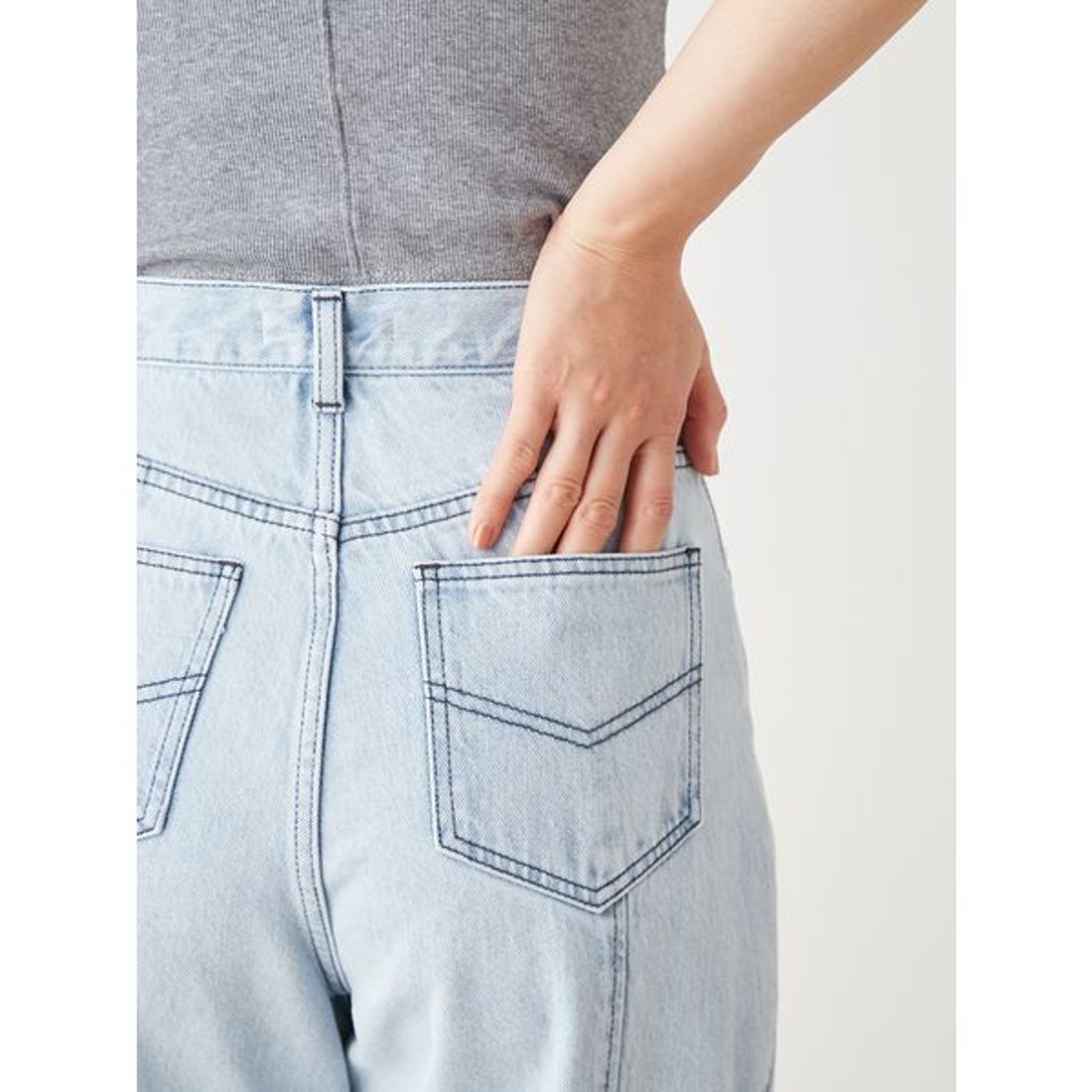 スナイデル SNIDEL コクーンディティールデニムパンツ （LBLU） -靴 