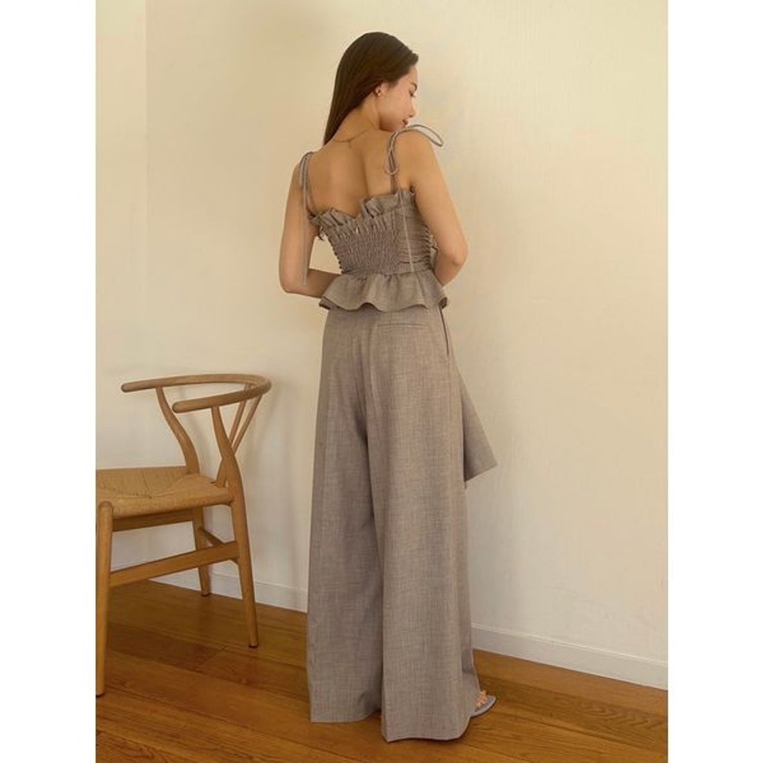 スナイデル SNIDEL Sustainableギャザーデザインビスチェ （GRY 
