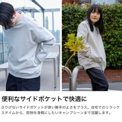 スノーピーク snow peak カットソー メンズ レディース ブランド 秋冬 プルオーバー スウェット トレーナー 長袖 ワンポイント リサイクル コットン Recycled Cotton Pullover SW-25SU403 （BLACK）｜詳細画像