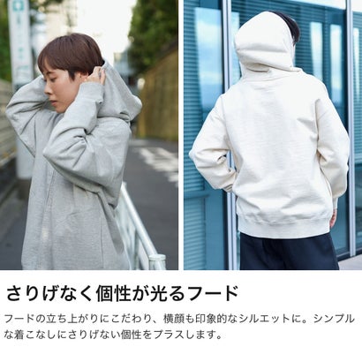 パーカー メンズ レディース おしゃれ ジップアップ フーディー スウェット ロゴ ワンポイント リサイクル コットン Recycled Cotton Zip Up Parka SW-25SU402 （BLACK）｜詳細画像