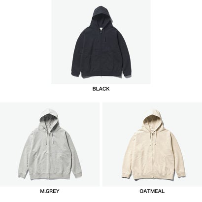 パーカー メンズ レディース おしゃれ ジップアップ フーディー スウェット ロゴ ワンポイント リサイクル コットン Recycled Cotton Zip Up Parka SW-25SU402 （BLACK）｜詳細画像