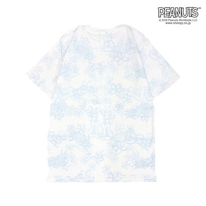 スヌーピー SNOOPY PEANUTS 天竺 総柄 Tシャツ 半袖 カットソー （A-ネイビー）｜詳細画像