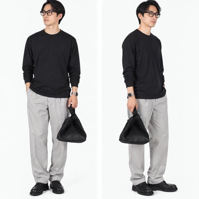 トートバッグ メンズ レディース 本革 牛革 レザー 軽量 ミニ トート ハンドバッグ 小さめ シンプル きれいめ 上品 ワンマイルバッグ A5 CLAUDIO ワンハンドルバッグ SOX029 （BLACK）｜詳細画像