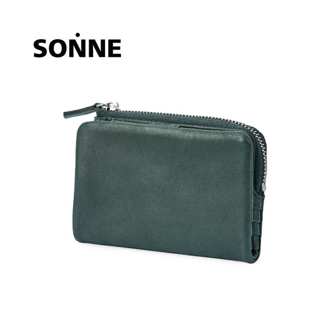 ソフテン 二つ折り財布 ミドル財布 ミドルウォレット 本革 メンズ ブランド SOFTEN SOFT002 （グリーン）