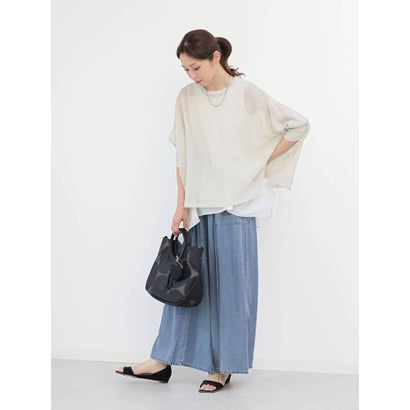 【7/21 9:00まで】【大人気アイテム入荷！/ セットアップ可能】テンセルデニムワイドパンツ （ブルー P）｜詳細画像