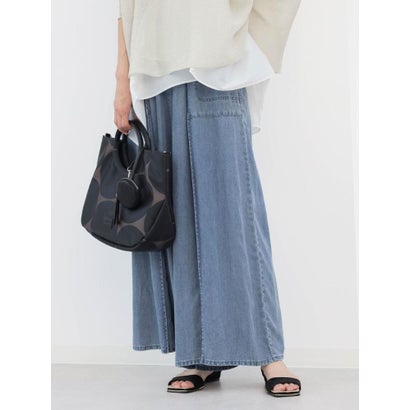 【大人気アイテム入荷！/ セットアップ可能】テンセルデニムワイドパンツ （ブラック）｜詳細画像