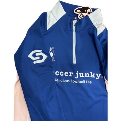 サッカージャンキー soccer junky フットサル TRAPS LETTER ストレッチスムースプロトレ HALF-ZIP SJ26D22 （57 ブルー）｜詳細画像