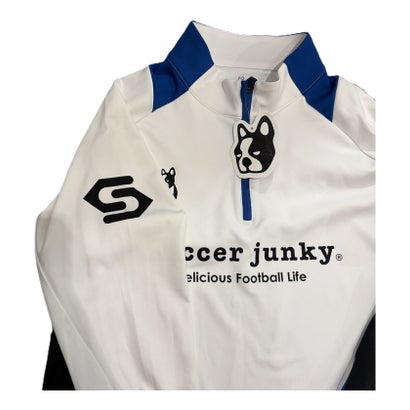 サッカージャンキー soccer junky フットサル TRAPS LETTER ストレッチスムースプロトレ HALF-ZIP SJ26D22 （2 ブラック）｜詳細画像