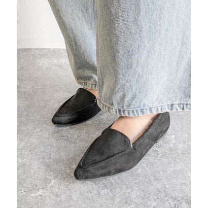 ソロット SOROTTO 【軽量】インナーファーのポインテッドトゥモカシンフラットシューズパンプス （レオパード）｜詳細画像