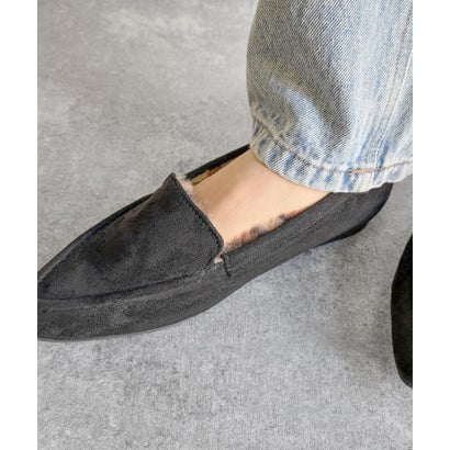 ソロット SOROTTO 【軽量】インナーファーのポインテッドトゥモカシンフラットシューズパンプス （レオパード）｜詳細画像