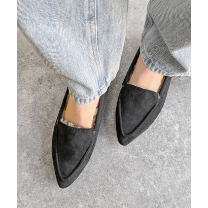 ソロット SOROTTO 【軽量】インナーファーのポインテッドトゥモカシンフラットシューズパンプス （レオパード）｜詳細画像