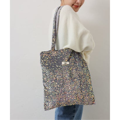 《WEB限定/追加予約》Uhr/ウーア Spangle Velour Tote Bag （グレーA）｜詳細画像