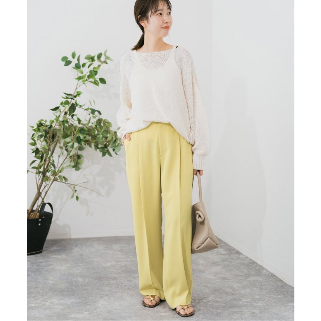 スピック＆スパン Spick & Span ストレッチタックストレートパンツ 