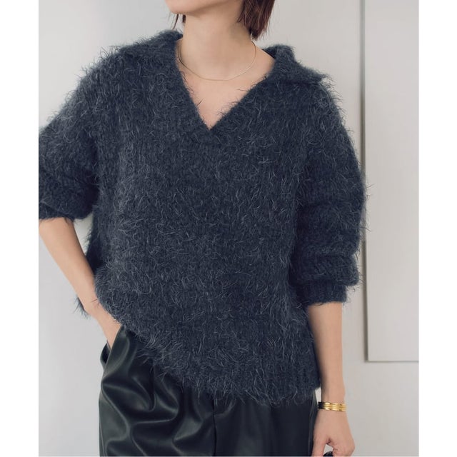《別注 / 予約》TRICOTS JEAN MARC / トリコットジーンマルク 襟付きプルオーバー （ネイビー）