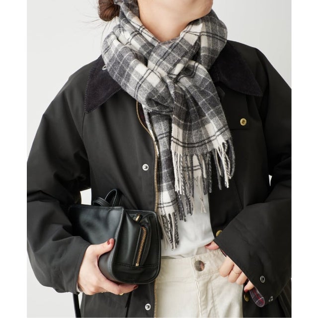 《予約》Barbour / バブアー TARTAN LAMBSWOOL SCARF （ホワイト）