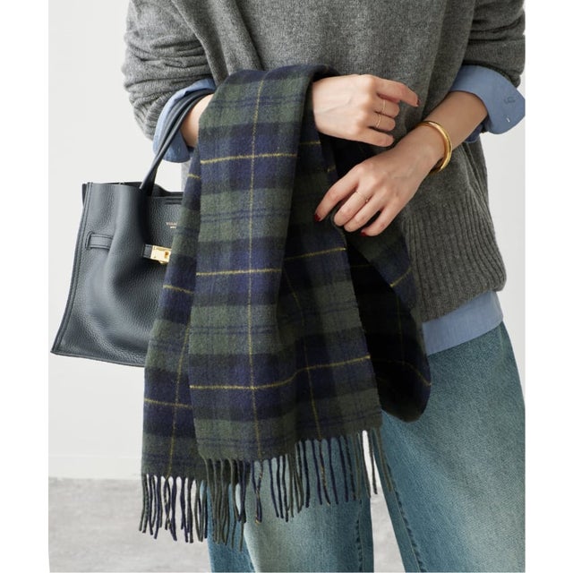 《予約》Barbour / バブアー TARTAN LAMBSWOOL SCARF （カーキ）
