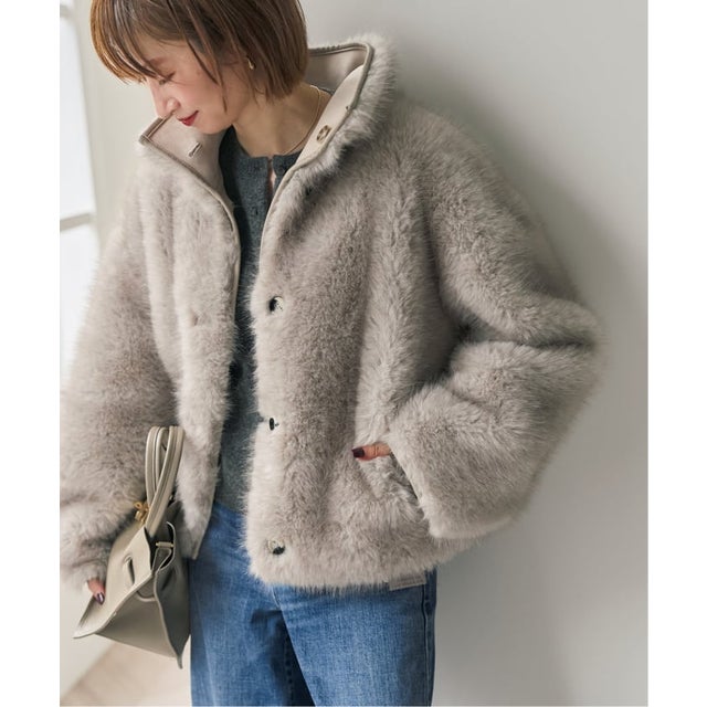 《予約》URBANCODE/アーバンコード リバーシブルエコファーコート （ナチュラル）