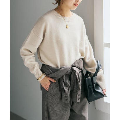 《新色 / 追加予約》ウールカシミヤクルーネックプルオーバー （ナチュラル）｜詳細画像