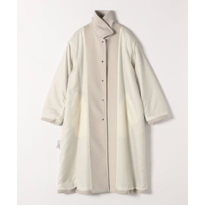 quaranciel: PURE WOOL スタンド ステンカラー Aライン ロング コート （ブラック）｜詳細画像