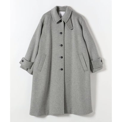 quaranciel: PURE WOOL スタンド ステンカラー Aライン ロング コート （ブラック）｜詳細画像