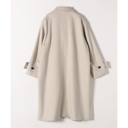 quaranciel: PURE WOOL スタンド ステンカラー Aライン ロング コート （ライトグレー）｜詳細画像