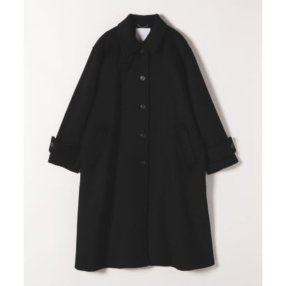 quaranciel: PURE WOOL スタンド ステンカラー Aライン ロング コート （ライトグレー）｜詳細画像