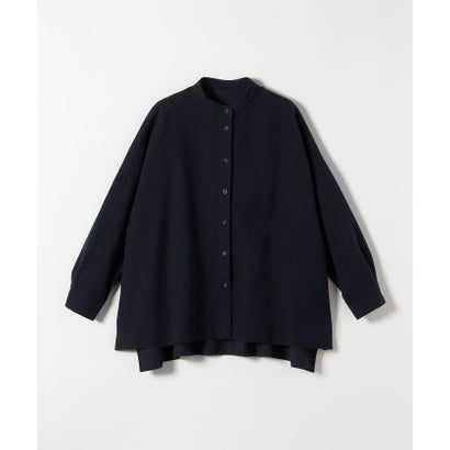 カランシエル quaranciel 《予約》〈手洗い可能〉ミルドカルゼ バンドカラー オーバー ワイド シャツ （ナチュラル）｜詳細画像
